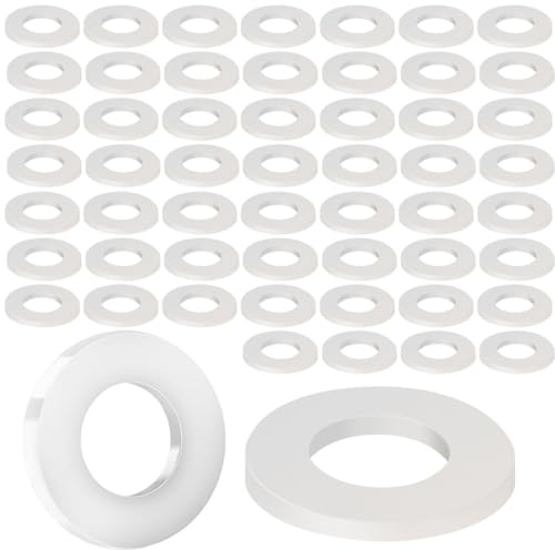 UIEXAY 100 Pièces Rondelle Plastique M8X16 Mm Rondelle Plates Nylon Din 125 Isolation Entretoise Plastique Blanc Pour Vis Pommeau De Douche Connecteurs De Meubles