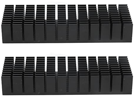 lyrlody 2 Stück Schlitzkühlkörper, Aluminium Kühlkörper PC Kühlrippen Kühler-Set Heatsink Eloxierte Oberfläche, für Elektronik 120x40x20mm (Ohne Kleber)