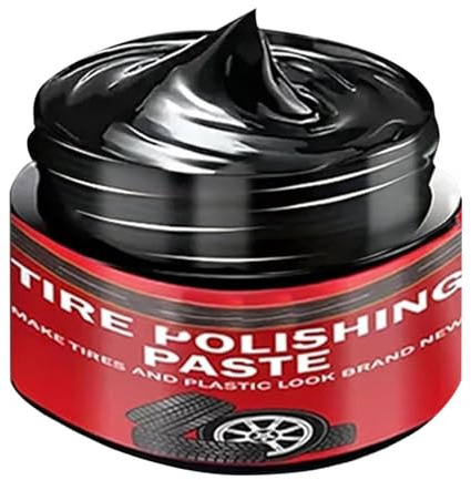 Pâte À Polir Les Pneus - De Rénovation À Pénétration Rapide Avec Éponge,Restauratrice Pour Plastiques Noirs,Pour Roues Sièges Joints De Porte Pare-Chocs Voitures Camions SUV