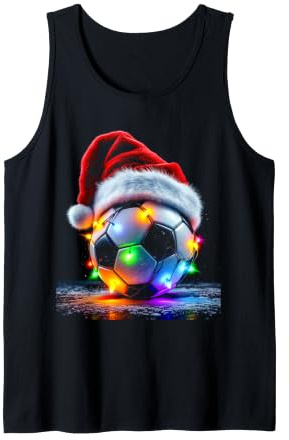 Ballon de Football Festif avec Bonnet de Père Noël et lumières Débardeur