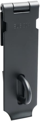 SAYAYO SUS304 Stainless Steel Padlock Hasp Door Lock Shed Lock 130MM | Heavy Duty Hasp and Staple Door Clasp Gate Latch, Matte Black(Not Include Padlock)