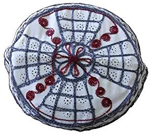 Kalra Creations Muslimische Herrenhut, rund, Topi, bestickt, Gebetskopf, 50,8 cm, Mehrfarbig mit weißer Basis, Small