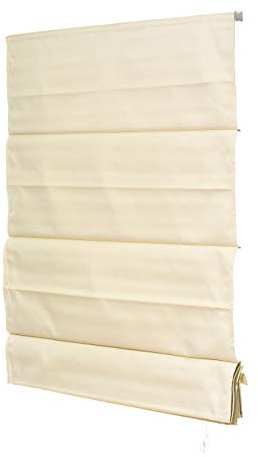 Ventanara® Raffrollo Raffgardine verdunkelnd Faltrollo raumverdunkelnd Blickdicht Thermorollo Sichtschutz (160 x 220 cm, Creme)