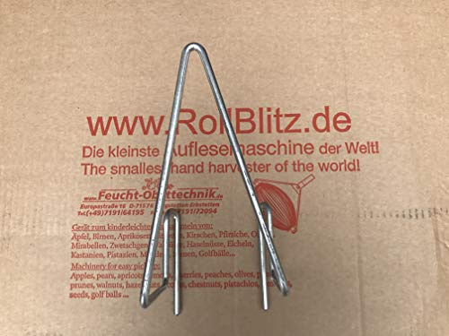 HDmirrorR Feucht Obsttechnik 2 STK. Entleerbügel für den Haselnuss Sammler - der Roll-Blitz die kleinste Obstaufsammelmaschine der Welt direkt vom Hersteller für Haselnüsse, Oliven UVM (Silber small)