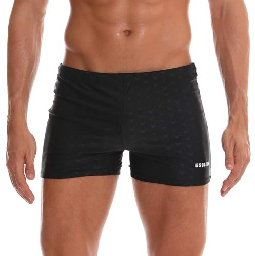 Arcweg Maillot de Bain Homme Boxer Doublure avec Rembourré Souple Amovible Cordon de Serrage Réglable Confortable Noir M（EU）