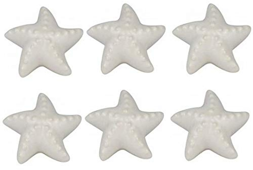 FBSHOP(TM) nautisk sjöstjärna keramisk låda dragningar för köksskåp skåp skåp garderob strand/hav tema-knoppar, 6-pack Vitt