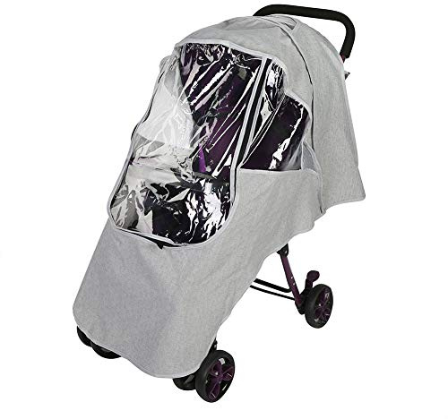 Universal Regenschutz für Kinderwagen, klarer Kinderwagen Wetterschutz, wasserdichter, winddichter Kinderwagen Kinderwagen(Universal Hellgrau)