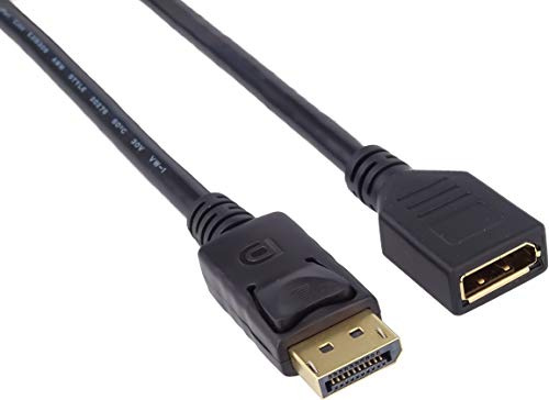 PremiumCord Rallonge DisplayPort M/F 1 m, jusqu'à 10,8 Gbps, Compatible avec Video Full HD 1080p, HDCP, Noir