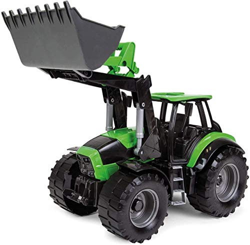 Lena 04613 - Trattore Worxx modello Deutz-Fahr Agrotron 7250 TTV con caricatore frontale, ca. 45 cm, veicolo giocattolo agricolo per bambini dai 3 anni, trattore robusto con pala di carico funzionale