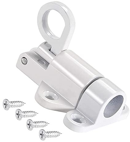 Door Spring Bolt Aluminum Alloy Security Automatic Window Gate Latch Bounce Lock for Shed Doors Gates and Outhouse Doors White