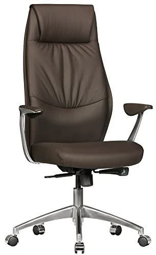 möbelando Bürostuhl in Braun aus Echtes Leder - 58x67x125cm (LxBxH)
