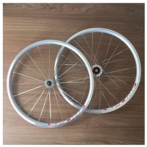 HSQMA Faltbares Fahrrad Laufradsatz 20'' 406mm/451mm BMX Felge Bremse Laufrads Schnellspanner Nabe 74/130mm 20/24H Für 7/8/9/10/11 Geschwindigkeit Kassette (Color : 451mm Silver)