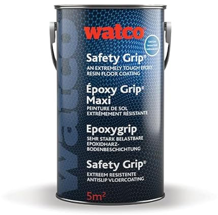 Watco Safety Grip Cold Cure - Anti Slip Concrete Floor Paint for steps, ramps and floors - Cures at 0°C - For use in wet or oily areas - Coarse non-slip finish to reduce accidents (Tile Red)