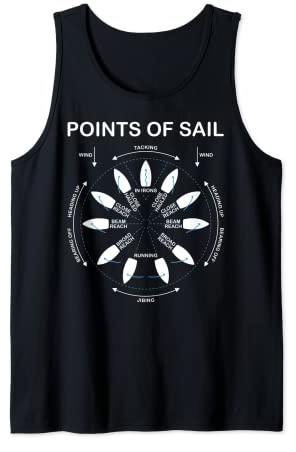 Points Of Sail Manoeuvre Sailing Ship Sailor Tank Top