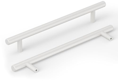 goldenwarm 15 Stück Griffe für Küchenschränke Schrankgriffe Weiß Möbelgriffe Weiß Türgriffe Küche Schrankgriffe Edelstahl küchengriffe 128mm lochabstand Türgriffe Schrank