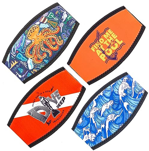 Seabbo Diving Mask Slap Straps Vintage style Cover Neoprene Swimming Goggles Glasses Strap Head Band Parts Accessories For Diving Swim Snorkel Freediving Water Sport 4PC