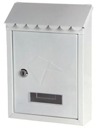 bricoleva.it Cassetta Postale In Acciaio con Serratura da Esterno-Tetto Parapioggia Apribile-Buchetta delle Lettere con Doppia Chiave-Cassetta delle Lettere in Diversi Colori - Cassetta Bianca