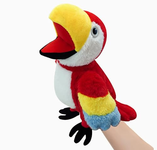 LOMTRATS Marionetas de Mano de pájaros para niños,Incluye Loros, Pavos Reales, etc. con Bocas Abiertas móviles, Contar Cuentos,Regalos de cumpleaños