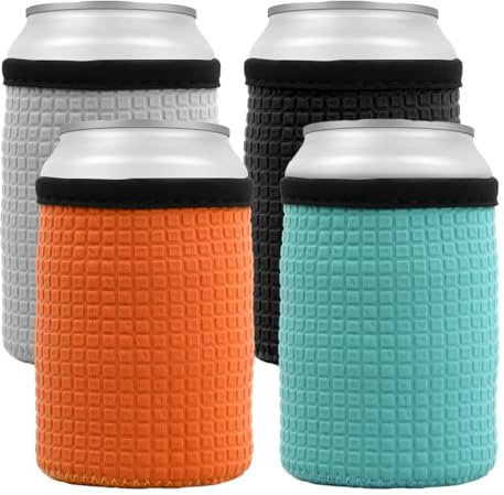 4 Piezas Enfriador de latas, Cubierta de Lata de Cerveza Aislada Cubierta Puede Enfriar, Funda Enfriadora de Botellas