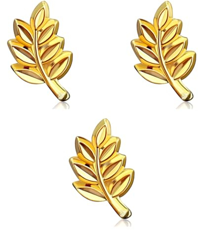 Anstecknadel aus Akazienholz, Freimaurerei, 3-teiliges Set | Anstecker Frankreich vergoldet Akazienzweig | Schmuck 12 mm Freimaurer-Symbol