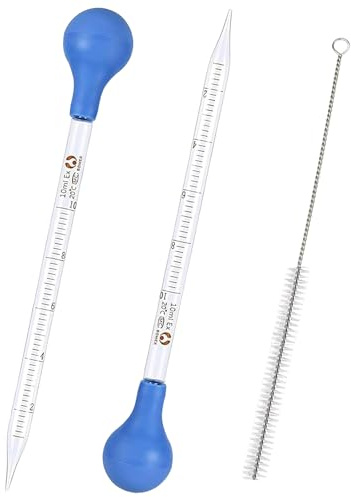 2 stycken pipetter, glaspipett pipett 10 ml glaspipett, mätpipetter med borstar, pipetter, dropppipett för laboratorium mat forskning medicin skola