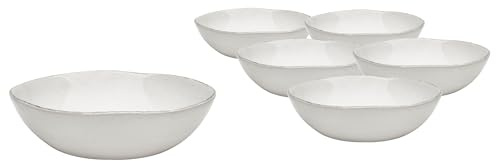 Van Well | URBAN Schale creme 19 cm 6er Set - Steinzeug Bowl, für Nudeln, Suppe,Salat Poke oder Müsli