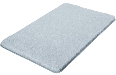 Kleine Wolke Badteppich Relax Stahlblau 50 x 80 cm | OEKO-TEX zertifiziert, rutschhemmende Unterseite, für Fußbodenheizung, maschinenwaschbar, 100% Polyacryl