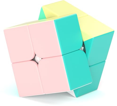 ROXENDA 2x2x2 Zauberwürfel Speed Cube Macaron-Farben stickerless Würfel | ab 8 Jahren|fördert Konzentration|mit Tutorial|glatte Drehung|für Kinder Teenager|Stressabbau bei Arbeit Studium