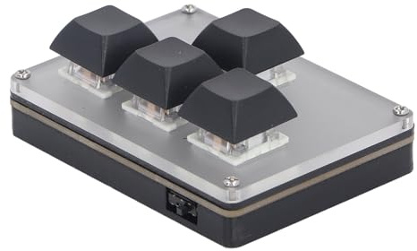 4-Tasten-Gaming-Tastatur, Einhändige Gaming-Tastatur, Mechanische Mini-Tastatur mit Integriertem Lithium-Akku, 2,4 G USB BT Typ C, Kabellos für Spiele, Büro, Mediennutzung