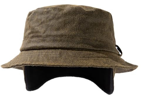TOP-EX wasserdichte Winter-Fischerhüte mit Ohrenklappen & Nackenklappe, warme Fleece-gefütterte Regenhüte zum Wandern, Angeln und für Outdoor-Aktivitäten, Winddicht, Grün, L