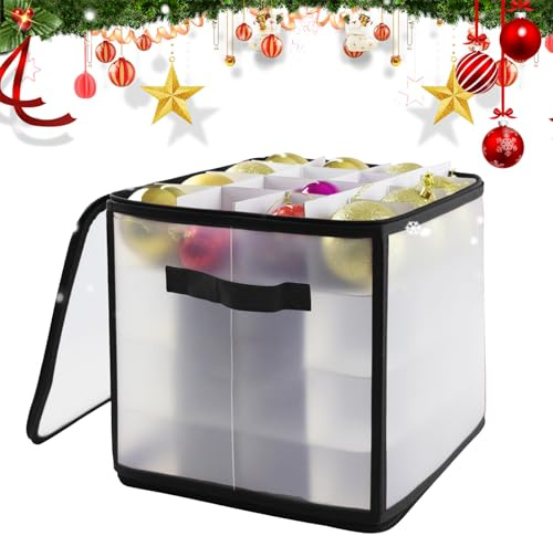Aufbewahrungsbox für Weihnachtskugeln,Weihnachtskugeln Aufbewahrung,mit Verstellbaren Trennwänden,für Aufbewahrung von Weihnachtskugeln,Christbaumkugeln,Christbaumschmuck