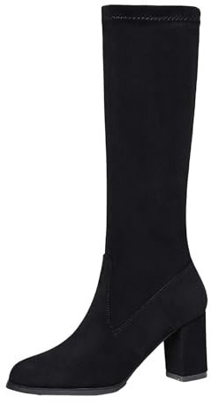 Bottes en daim pour femme - Bottes d'équitation - Bottes à talons hauts - Bottes hautes - Bottes Stiletto - Bottes hautes - Bottes western - Antidérapantes - Bottes d'hiver, Noir , 43