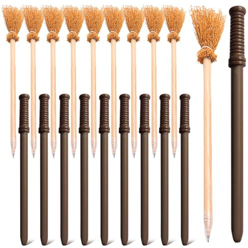 GBKDQQ 20 matite: 10 matite per scopa streghe + 10 matite per bacchetta magica, matite in legno naturale, multifunzionale, per feste a tema, compleanno