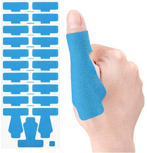 30 nastri kinesiologici per pollice, adesivi autoadesivi di copertura per pollice, fascia atletica estensibile, fasce traspiranti senza lattice per pollice permanente per sport (blu)