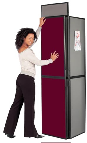 Exhibition 6 Panel Folding Display Kit, Double-Sided Dove Grey/Burgundy Pinboard, with a Clip on Header, Black PVC Frame - Ideal for Office, School Displays, Church