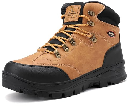 AX BOXING Scarpe Uomo Invernali Stivali Caldo Scarponcini Trekking Antiscivolo Scarpe de Neve Comode Stivaletti Outdoor 41-46 EU(Marrone_B,43 EU)