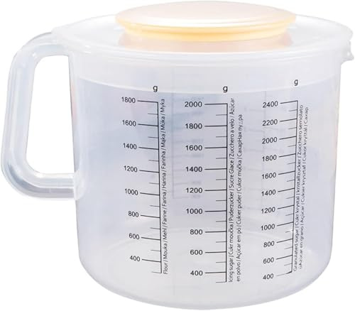 Mess-und Rührbecher 2,4 L, Messbecher mit unterschiedlichen Messskalen, Rührbecher mit Spritzschutz, Multifunktionaler Küchenhelfer