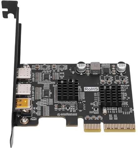 LICAEVEY Typ-C-Erweiterungskarte, USB3.0 10G PCIE-Karte, Unterstützt Display Port Video 4K 60 Hz PCIE X4 X8 X16 für Desktop-PC