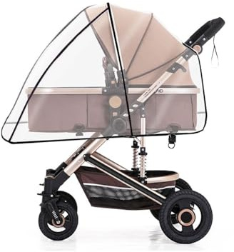 HUVZOR 1 pièce Habillage Pluie Universelle Pour Poussette, Habillage Pluie Confort Universel pour Tout Type de Poussettes Protection Contre Pluie Étanche à la Poussière et Vent Bonne