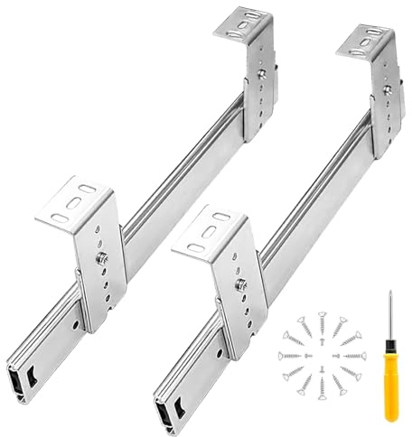 Drawer Slides for Under-Desk Keyboard Support, Adjustable Brackets, 30cm, 35cm & 40cm, Ideal for Home, Kitchen & Garage Sliding Shelves.