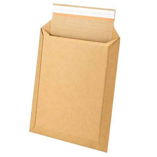 10 Sobres de Envío de Cartón Rígido A5+ 293 x 226 mm – cajas de envío – caja postales – Cajas de Cartón – Expandible 70 mm, Cierre Autoadhesivo y Tira Abrefácil – Ideales para Libros y accesorios