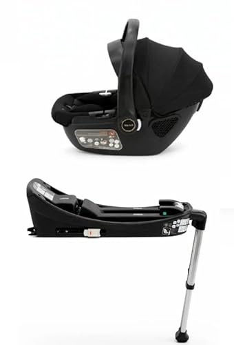Babyschale 0–13 kg mit ISOFIX Basis, Autositz ab Geburt, Neugeboreneneinsatz, Seitenschutz, Sonnenverdeck, Tragegriff, Stützfuß, 1-Klick-Montage