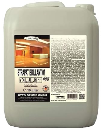 Lorito Strapa Brilliant, Bodenbeschichtung, 10L | Hochwirksame Bodenbeschichtung, Hochglanz Beschichtung für Böden, Sportböden, Hallenböden und Hartbeläge