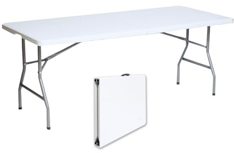 TRUTZHOLM Gartentisch Verkaufstisch Esstisch Bierzelttisch Klapptisch Weiß 180 x 75 x74 cm klappbar Campingtisch Partytisch 8 Personen mit Tragegriff