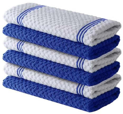 Infinitee Xclusives Paños de Cocina, Paquete de 6 Unidades, 100% algodón, 38 x 64 cm, paños de Cocina, paños de Cocina de Rizo para Limpieza del hogar y Bar