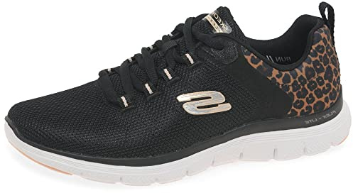 Skechers Flex Appeal 4.0 - Wild Ballad, Scarpe da ginnastica Donna, Nero, 38 EU