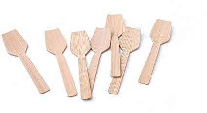 Mini Bamboo Utensils - 200PK Mini Bamboo Spoons 3.54 Rectangular Disposable Small/Tiny Spoon for Jelly/Pudding/Yogurt/Desert/Cake/Tasting Natural 100% Compostable Biodegradable Renewable