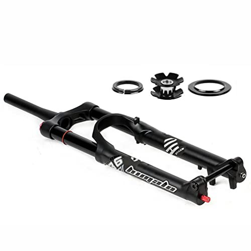 QHIYRZE MTB Luftgabel 27,5/29 Zoll Mountainbike-Federgabel Federweg 160/180mm Zugstufe Einstellen Manuelles Lockout 1-1/2'' Verjüngt DH/AM Vorderradgabel Steckachse 15x110mm Boost(Black,27.5'')