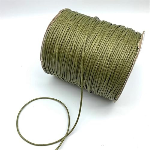 HZLXF1 0,5 mm, 0,8 mm, 1 mm, 1,5 mm, 2 mm, Armeegrün, gewachste Baumwollkordel, gewachster Faden, Schnur, Riemen, Halskette, Seil, geeignet for die Schmuckherstellung (Color : 1, Size : 1mm 10yards)