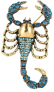 Tbkoly Modische Brosche Knöpfe Umhang Dornschließe Brosche Antik Gold Farbe Vergoldet Strass Skorpion Dekorative Schmuck Brosche